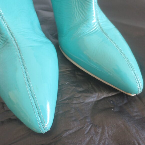 Vintage Retro Fun Hip Chic Wild Boho Cute Patented Leather Upper Ankle High Heel - Picture 5 of 10